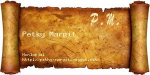 Petky Margit névjegykártya