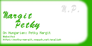 margit petky business card